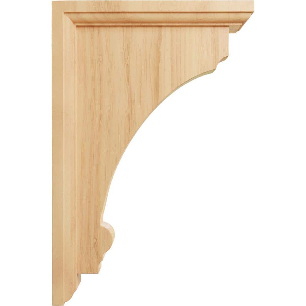 Large Red Oak Hand-Carved Wood Corbel Bracket