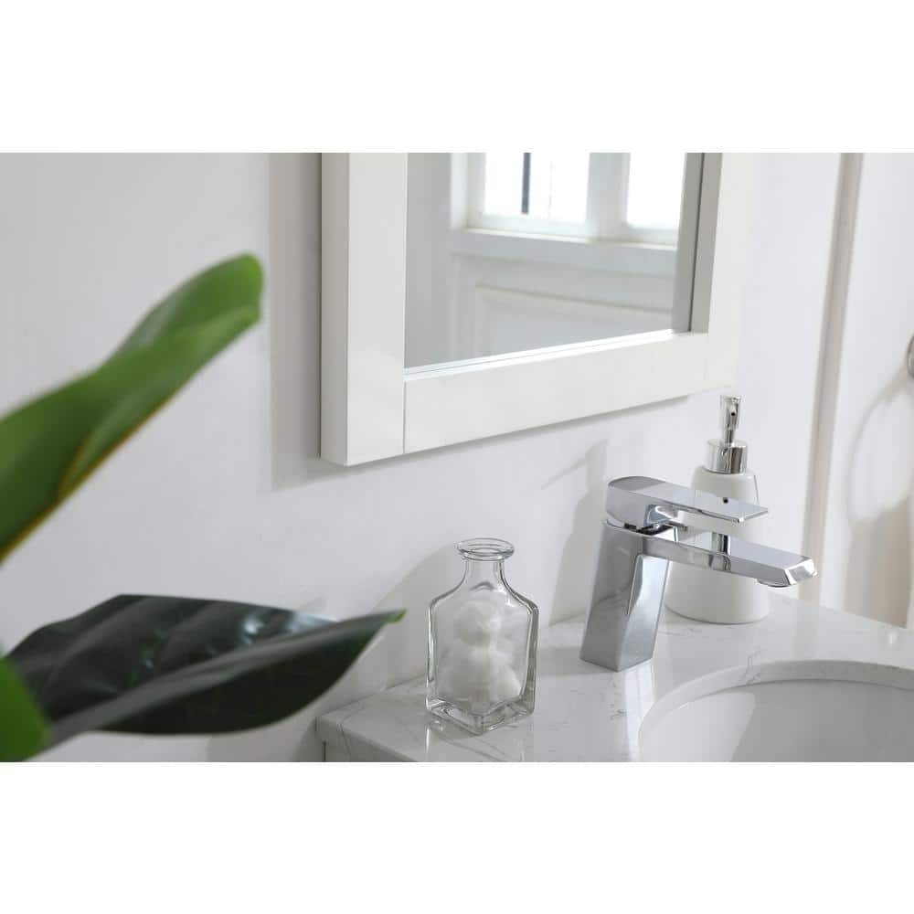 White Rectangular MDF Bathroom Vanity Mirror