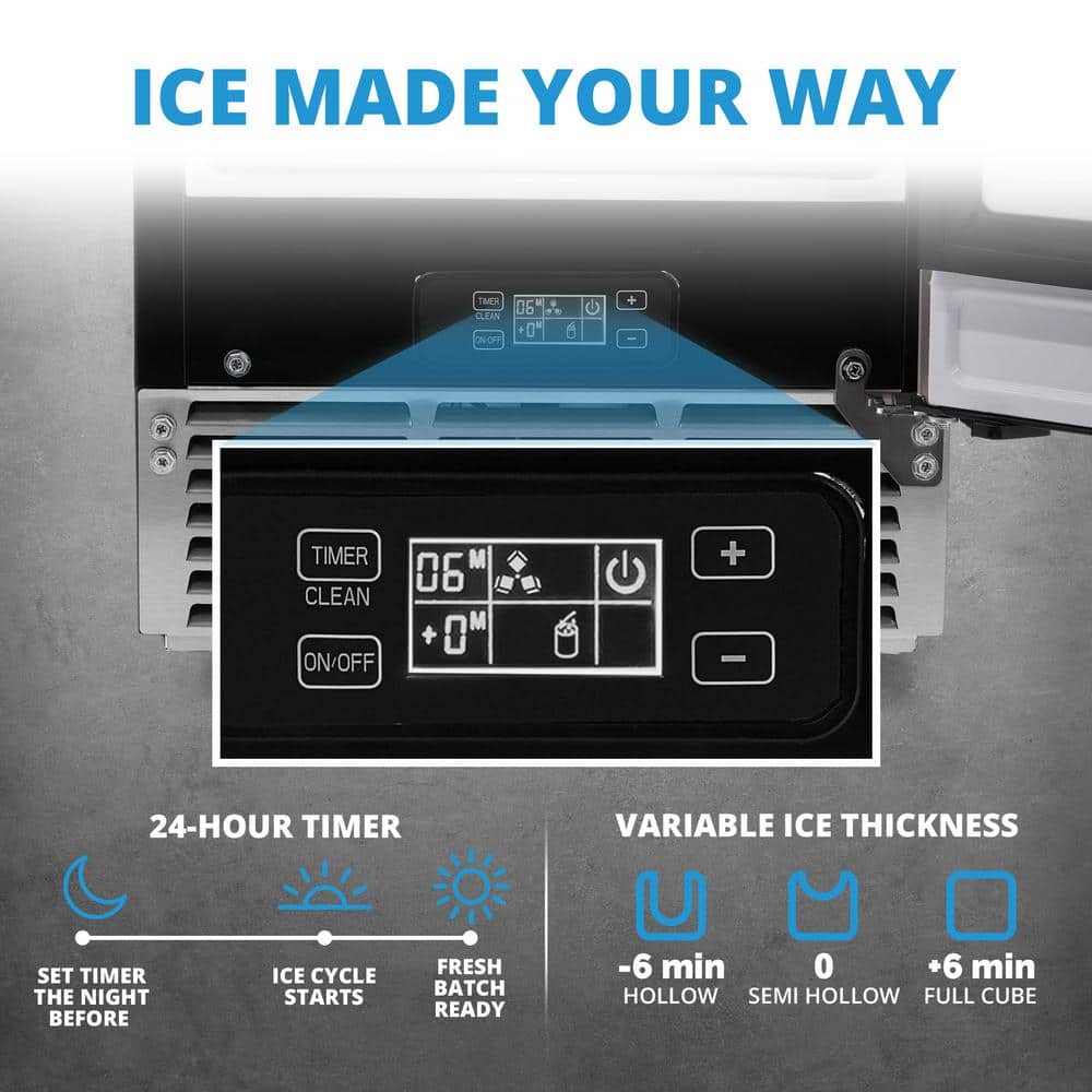 Newair 15" Stainless Steel Undercounter Ice Maker with Fingerprint Resistant Door