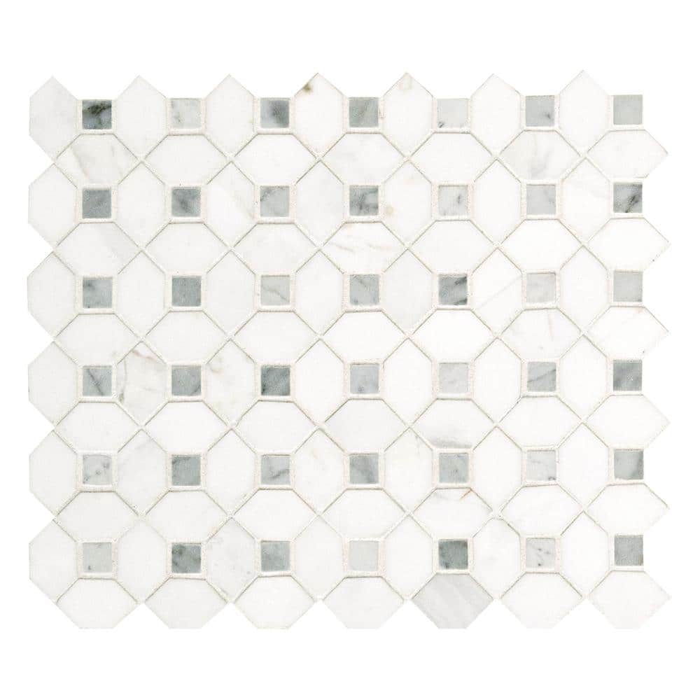 Bianco Dolomite Polished Marble 12x12 Mosaic Tile