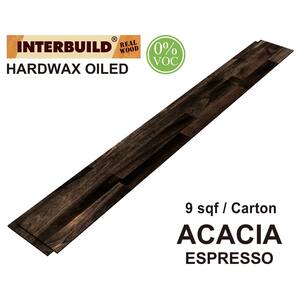 48 in. L x 6 in. W x 0.4 in. T, Solid Acacia Shiplap Wall Boards, Espresso, (5 per Package - 8.75 sq. ft. Coverage)
