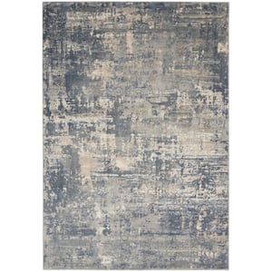 Concerto Gray/Beige 5 ft. x 7 ft. Abstract Rustic Area Rug