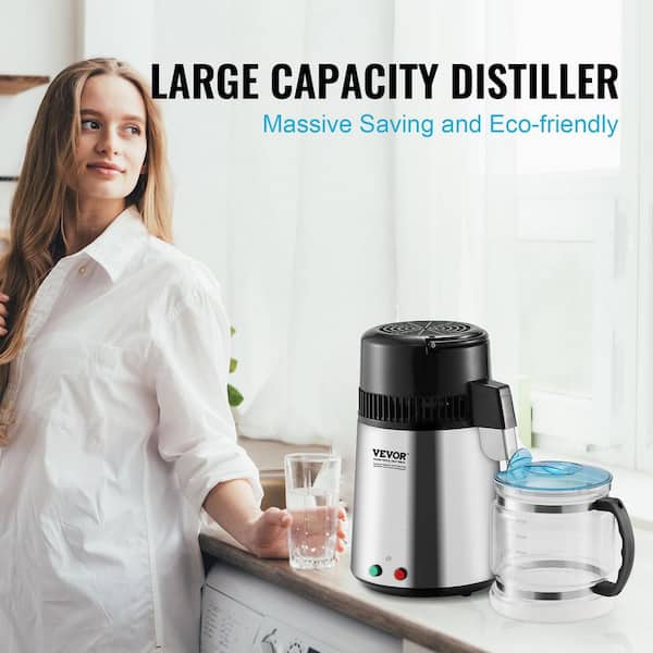 VEVOR Water Distiller 16-Cups Silver Purifier 11 in. W 1.05