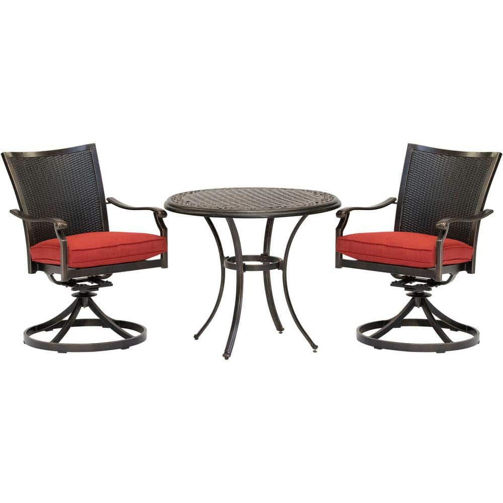 Reviews for Hanover Traditions 3Piece Wicker Outdoor Dining Set with