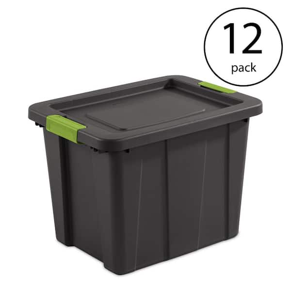 Sterilite Tuff1 18 Gallon Plastic Storage Tote Container Bin w/ Lid (12 Pack)