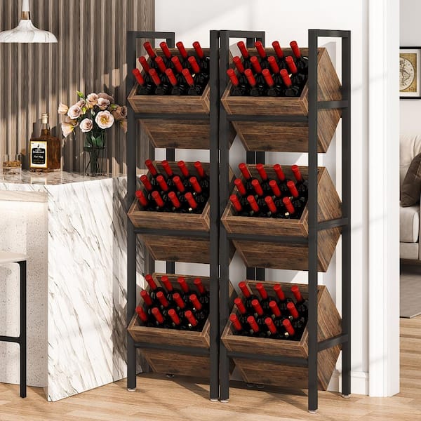 JOYDING 23.6 5 Layer Freestanding Wine Rack with Wheels 21 Bottle Display Storage  Stand