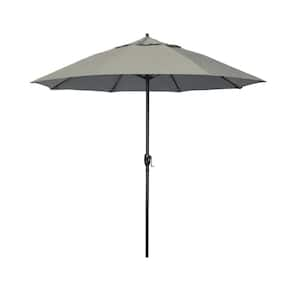 7.5 ft. Black Aluminum Market Patio Umbrella Fiberglass Ribs and Auto Tilt in Spectrum Dove Sunbrella