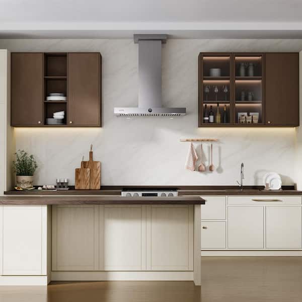 30 in. 600CFM Convertible Ducted to Ductless Wall Mount Range Hood in Stainless Steel With Carbon Filters 1.5-Sone Quiet