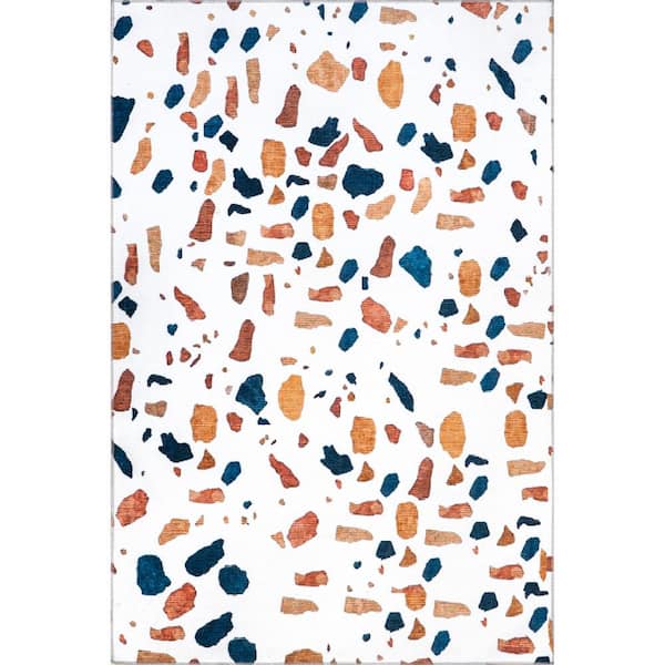 nuLOOM JoJo Kids Pebbles Machine Washable Multicolor 5 ft. x 8 ft. Mid-Century Modern Area Rug