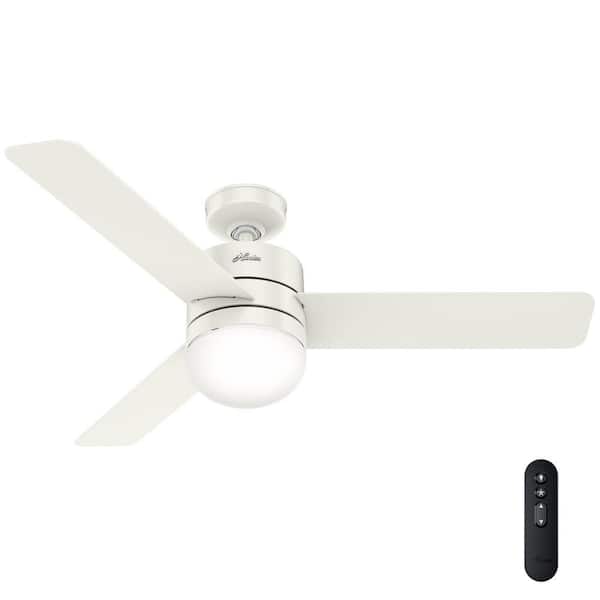 Hunter Neutron 54 in. Indoor Fresh White Smart Ceiling Fan with Light Kit and Remote