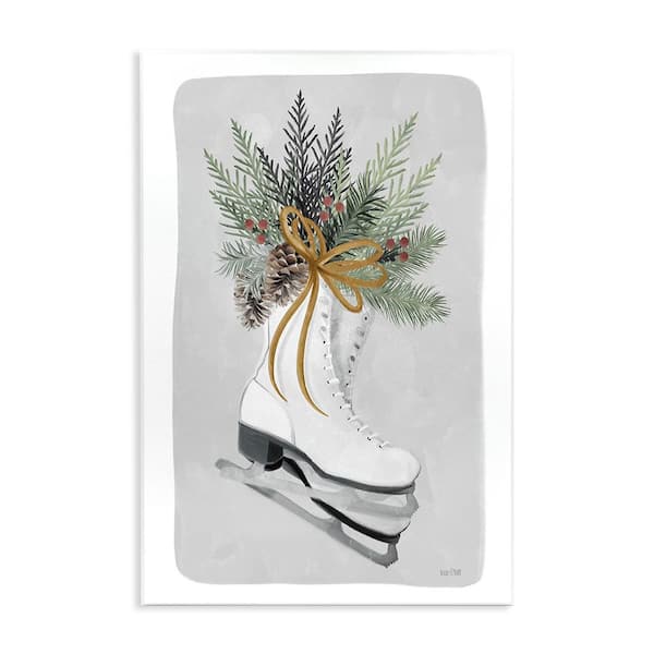 Winter Skates and Pinecone by House Fenway 1-Piece Unframed Graphic Print Nature Poster Art Print 15 in. x 10 in.