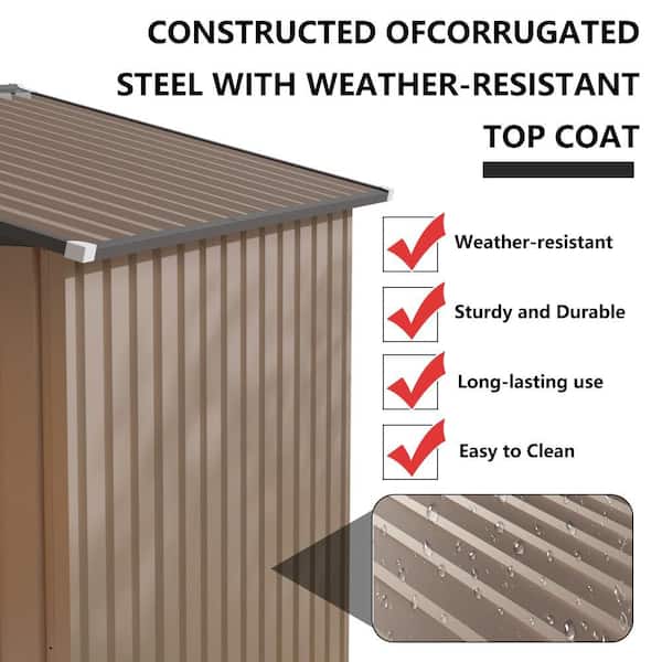 Galvanized Steel 8 ft. W x 6 ft. D Apex Roof Metal Shed with