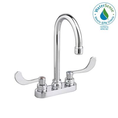 Monterrey 4 in. Centerset 2-Handle High-Arc Bathroom Faucet with Grid Drain in Chrome