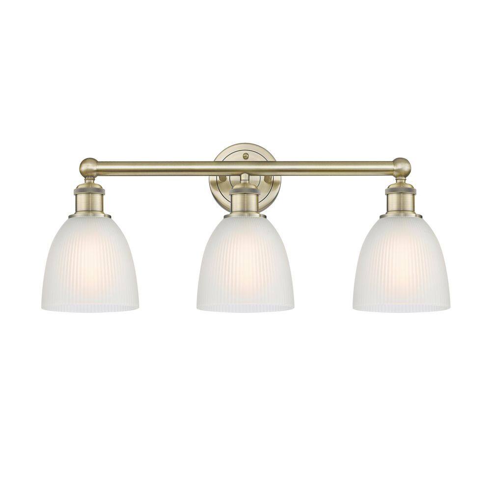 Castile 24 in. 3-Light Antique Brass Vanity Light with Glass Shade price history on PriceWatchPro