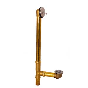 Kingston Brass 16 in. Trip Lever Waste and Overflow Drain, Brushed