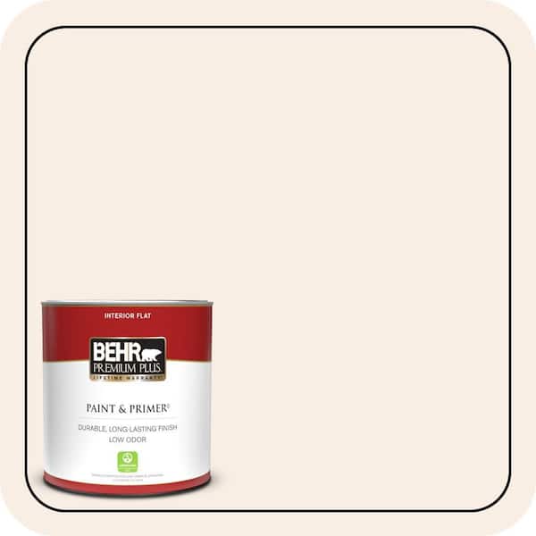 BEHR PREMIUM PLUS 1 qt. #250C-1 Bermuda Shell Flat Low Odor Interior Paint & Primer