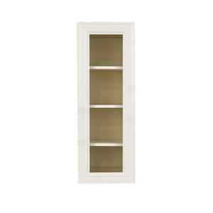 Princeton Assembled 12 in. x 42 in. x 12 in. Wall Mullion Door Cabinet with 1-Door 3-Shelves in Off-White