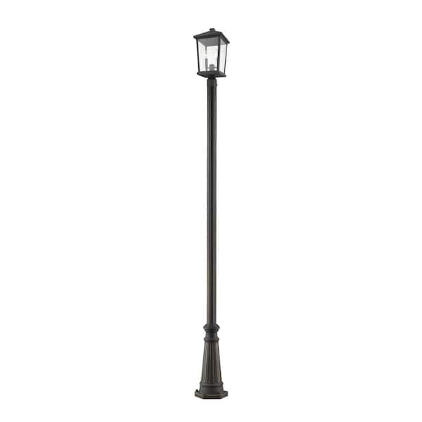 Unbranded Beacon 103.25 in. 2-Light Oil Bronze Aluminum Hardwired Outdoor Weather Resistant Post Light Set with No Bulbs included