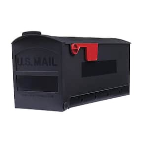 Patriot Black, Medium, Plastic, Post Mount Mailbox