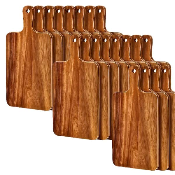 20 Pcs Acacia Wood Cutting Boards With Handles-15.7" X 7.8"-Perfect For Bread, Cheese, Charcuterie, Fruit, Rectangle