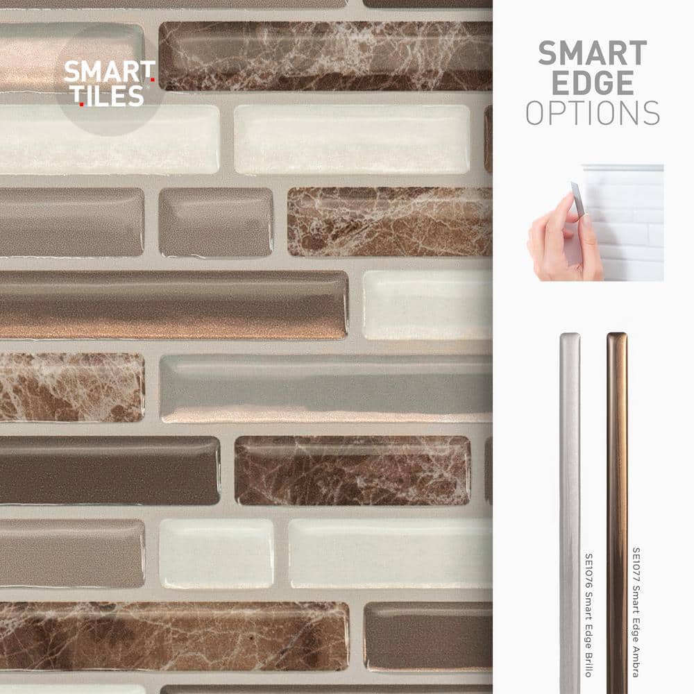 Bellagio Santi Brown and Beige Peel and Stick Backsplash Tiles