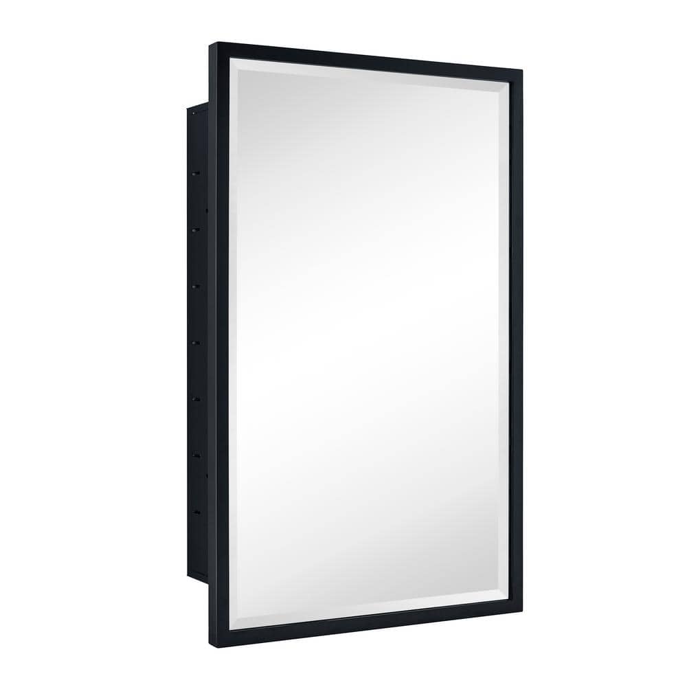 Haddison 20 in. W x 30 in. H Rectangular Metal Framed Recessed Bathroom Medicine Cabinet with Mirror in Matt Black price history on PriceWatchPro