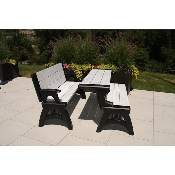 Gen 2 XL 3-Person Midnight Birch Plastic Outdoor Bench