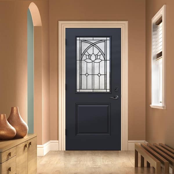 JELD-WEN 36 in. x 80 in. Right-Hand/Inswing 1/2 Lite Ardsley