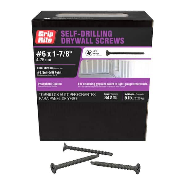 Grip-Rite #6 1-7/8 in. #2 Phillips Bugle Head Fine Thread Drywall Screws 5 lb. Box