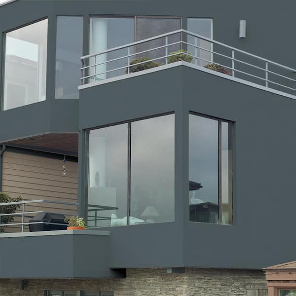 BEHR - 5 gal. #N470-6 Whale Gray Flat Interior/Exterior Masonry, Stucco and Brick Paint