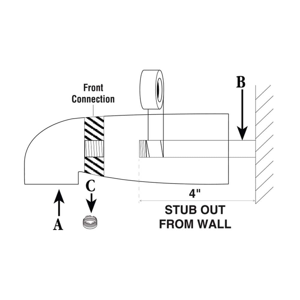 Chrome Universal Fit Tub Spout with Diverter