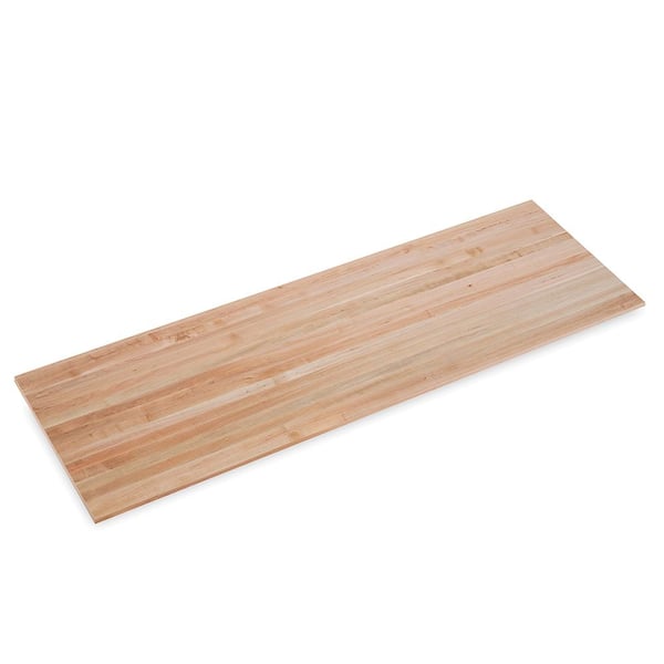 8 ft. L x 36 in. D x 1.5 in. T Finished Maple Solid Wood Butcher Block Countertop Island with Square Edge