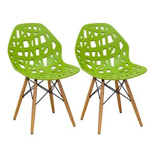 Stencil Cut Out Lime Eiffel Dining Side Chair (Set of 2)