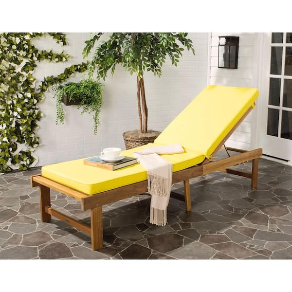 Safavieh Inglewood Teak Brown 1 Piece Wood Outdoor Chaise Lounge Chair With Yellow Cushion Pat6723c The Home Depot - Lahaina Natural Yellow 1 Piece Wood Outdoor Chaise Lounge Safavieh Inglewood Teak Brown 1 Piece Wood Outdoor Chaise Lounge Chair With Yellow Cushion Pat6723c The Home Depot - Lahaina Natural Yellow 1 Piece Wood Outdoor Chaise Lounge