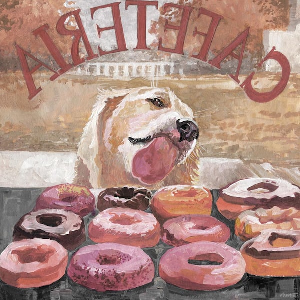 Unbranded "Apollo Likes Donuts" by Unframed Canvas Animal Art Print 24 in. x 24 in.
