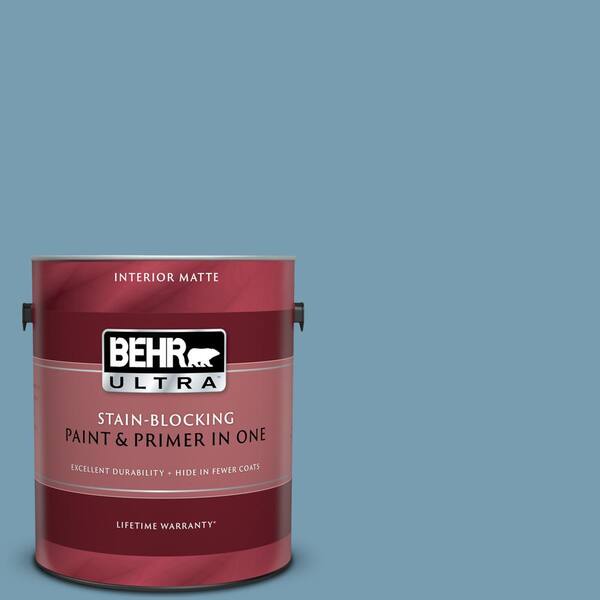 BEHR ULTRA 1 gal. #UL230-17 Blue Cascade Matte Interior Paint and Primer in One