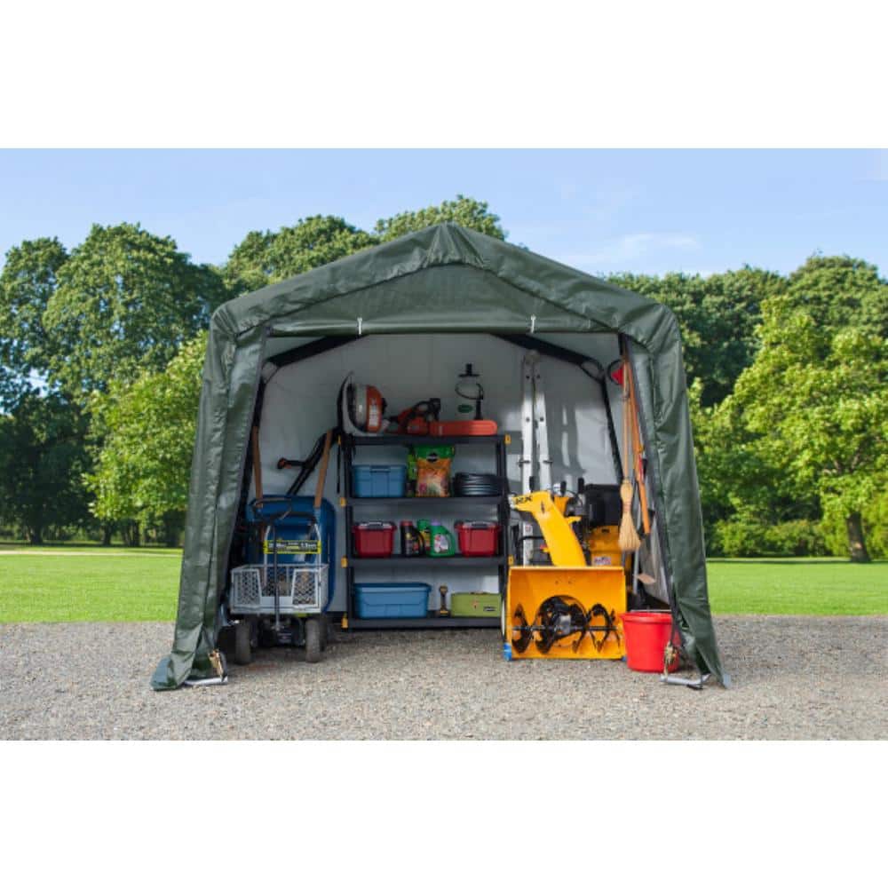 10' x 10' Green Galvanized Steel Storage Shed