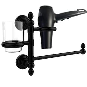 Waverly Place Collection Hair Dryer Holder and Organizer in Matte Black