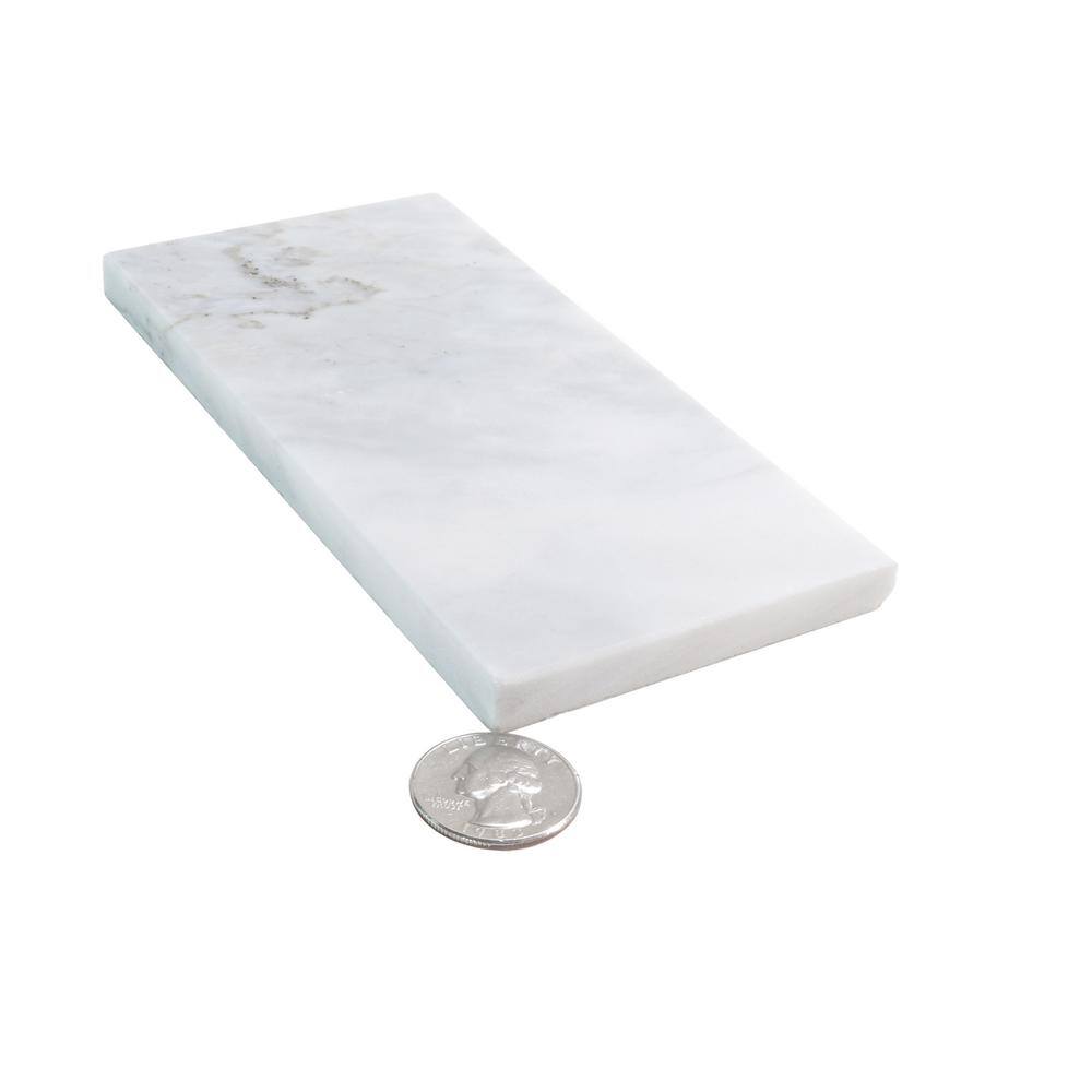 White Polished Marble 3x6 Subway Tile for Kitchen and Bathroom