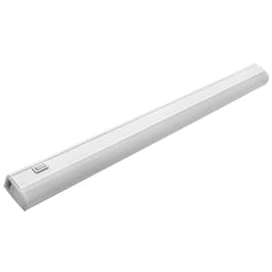 24 inch Linkable Plug In LED Under Cabinet Strip Light 3-Step Dimming Switch Low High Intensity Soft White 3000K