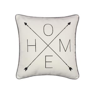 Rochelle Stripe - White, Navy HOME Crossed Arrows 16 in. x 16 in. Throw Pillow