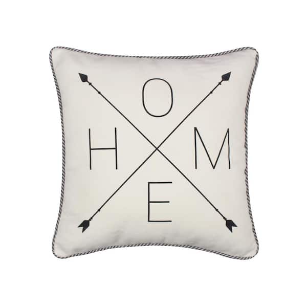 LEVTEX HOME Rochelle Stripe - White, Navy HOME Crossed Arrows 16 in. x 16 in. Throw Pillow
