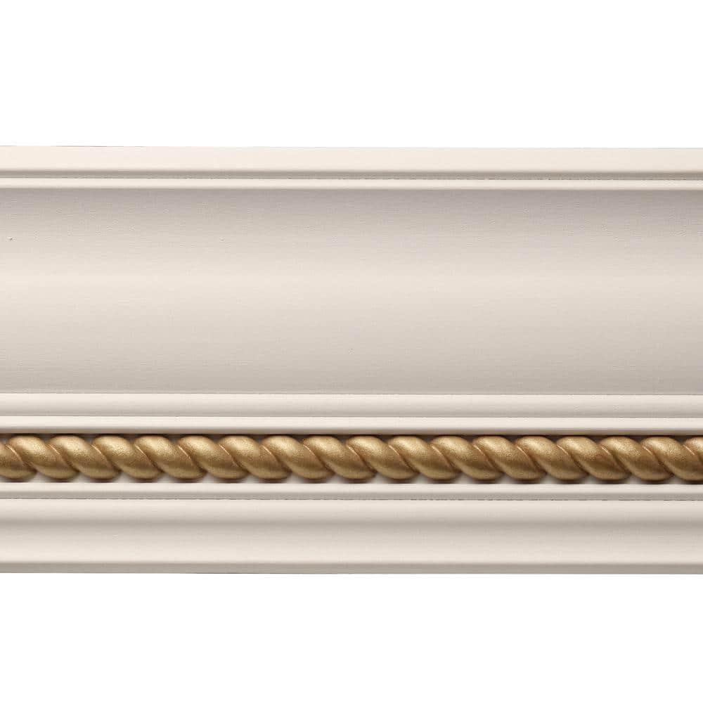 White and Gold Primed 4.5" x 96" Crown Moulding