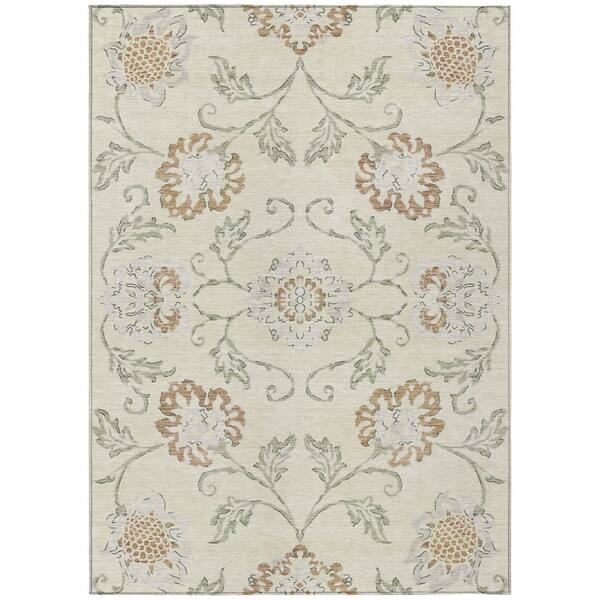 Chantille Machine Washable Indoor/Outdoor Abstract ACN3170 Cream 8 ft. x 10 ft. Area Rug