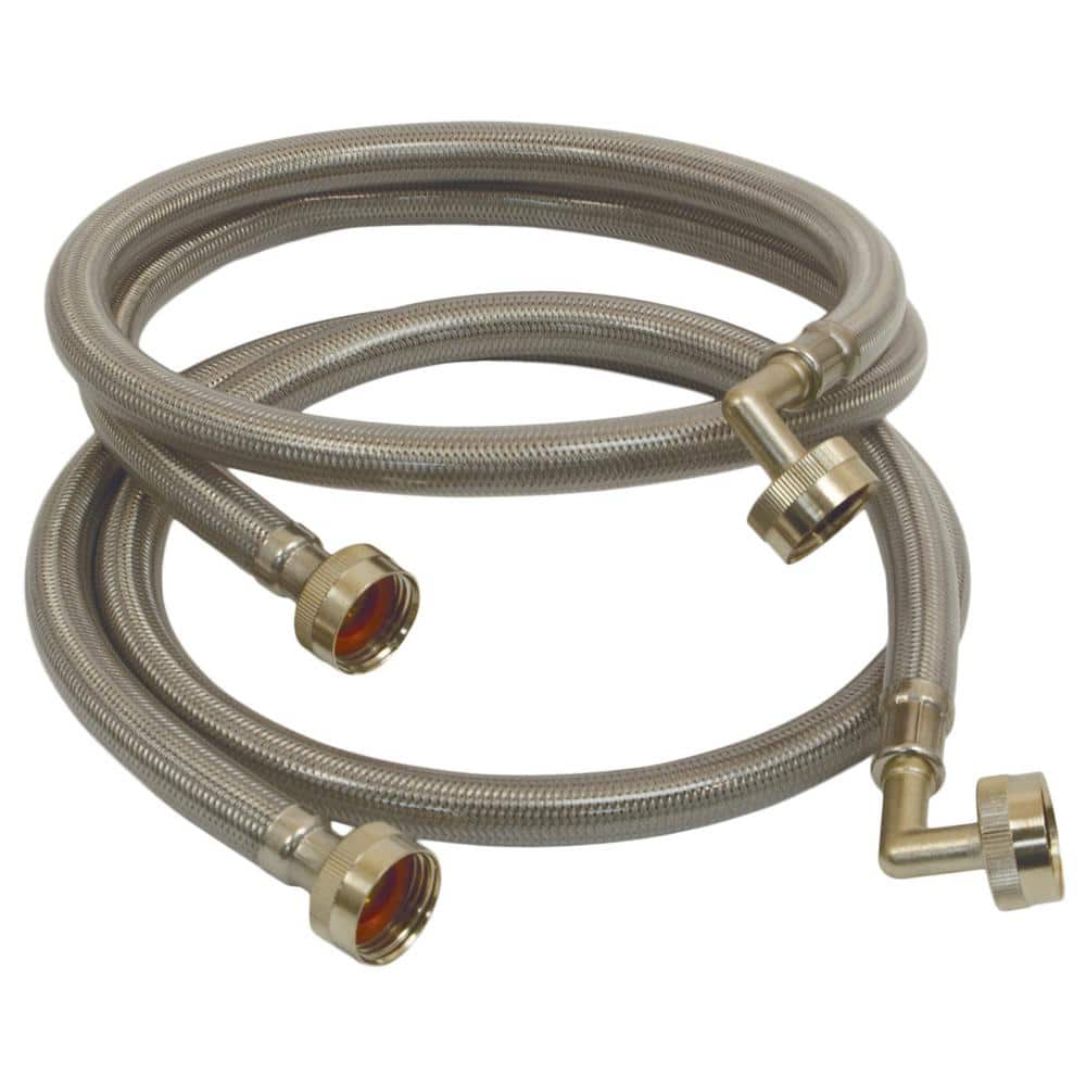 UPC 091712000402 product image for Everbilt 4 ft. Polymer Coated Stainless Steel Washing Machine Connector (2-Pack) | upcitemdb.com