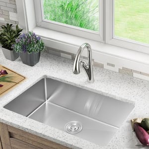 Amuring Stainless steel 32 in. Single Bowl Undermount Handmade Kitchen Sink without Workstation