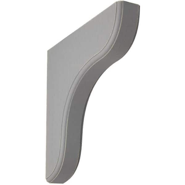 Ekena Millwork 1-3/4 in. x 10-1/2 in. x 10-1/2 in. Pebble Grey Eaton Wood Vintage Decor Bracket