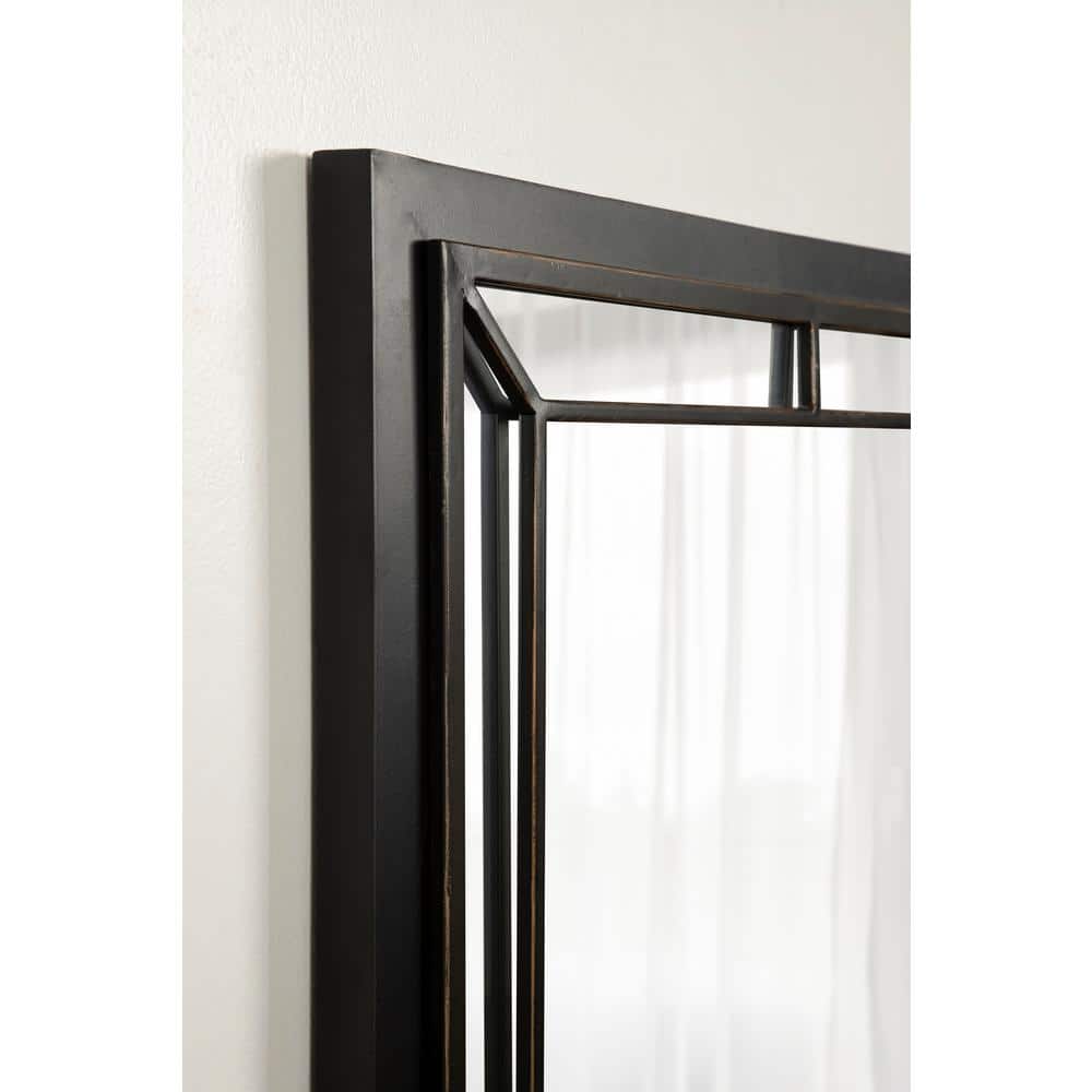 Audubon Black 40" Rectangular Wood Vanity Mirror