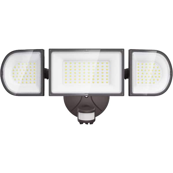100-Watt Equivalent 9000 Lumen 270° Brown Motion Sensing Dusk to Dawn LED Flood Light Outdoor 1-Pack