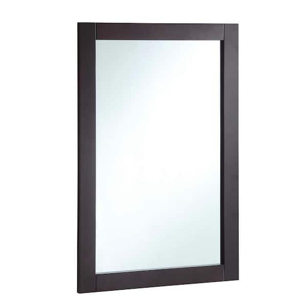 Design House Shorewood 20 in. W x 30 in. H Framed Rectangular Bathroom Vanity Mirror in Espresso
